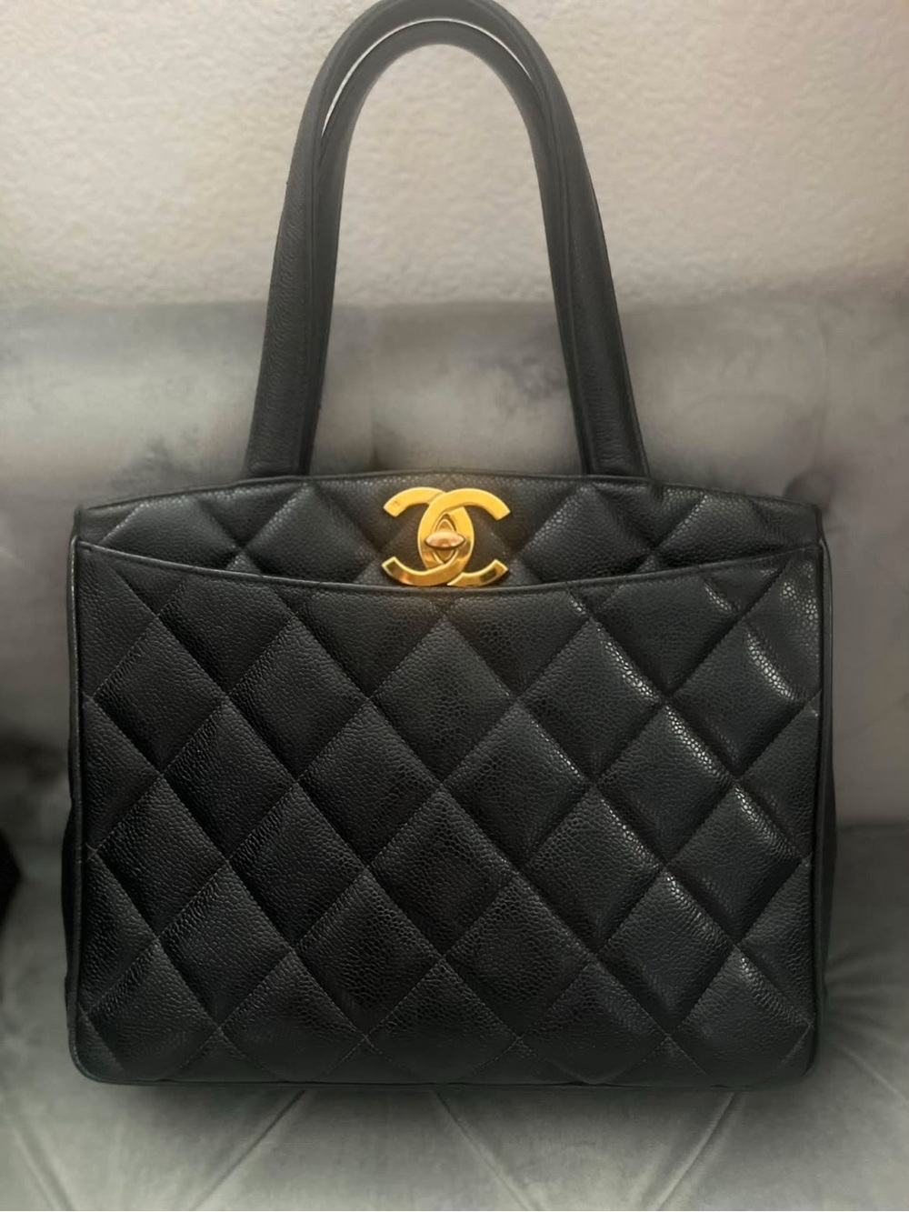 Chanel vintage caviar Tote 24k gold hardware